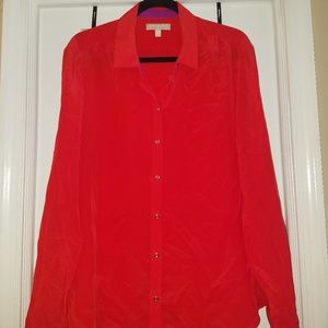 Bright Red/Orange Silk Shirt